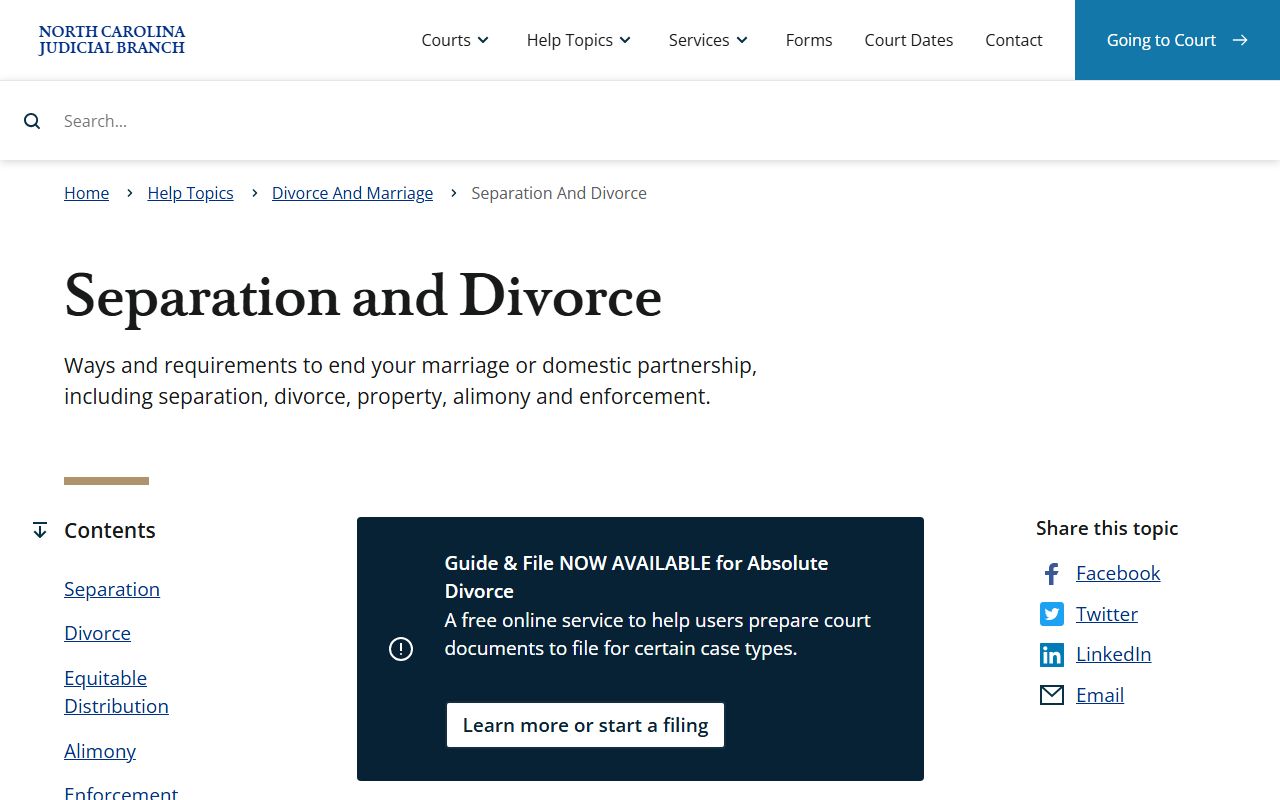 Yancey County Clerk of Superior Court divorce records process