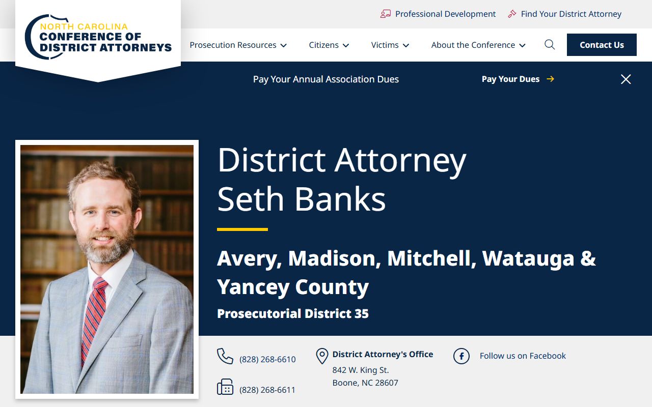 Yancey County criminal court records Prosecutorial District 35 District Attorney