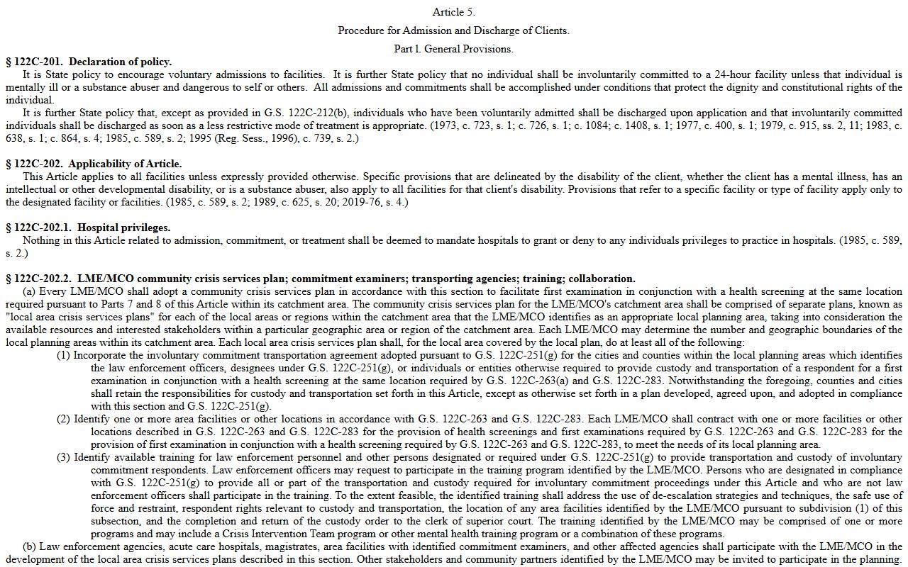 Yancey County Superior Court mental health record confidentiality statute