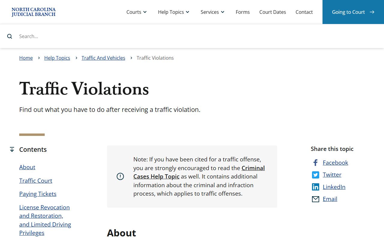 Yancey County traffic court records citation options